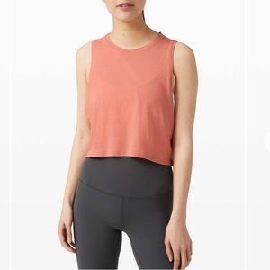 EUC - Lululemon Cut Back Crop Tank - Rustic Coral - 6 at